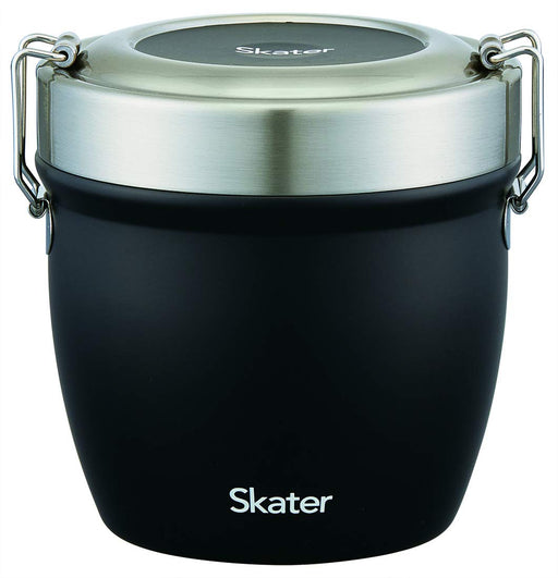 Skater Black Stainless Steel 550ml Rice Bowl Shaped Insulated Lunch Box - Stlbd6-A- Japan Figure Store - #1 Bring To You The Best Japanese Goods