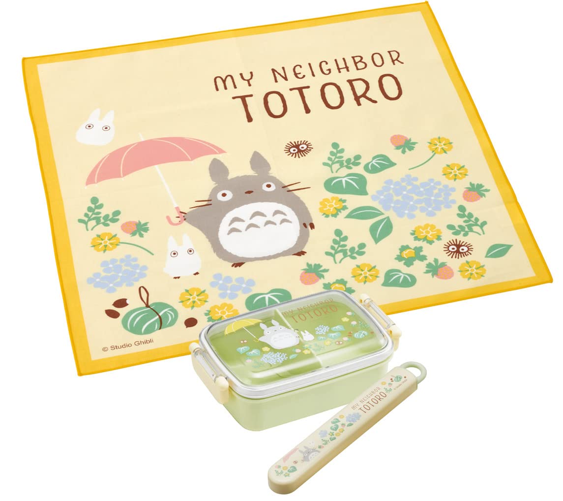 Skater Totoro Walking Path Lunch Box with 43x43cm Cloth Made in Japan- Japan Figure Store - #1 Bring To You The Best Japanese Goods