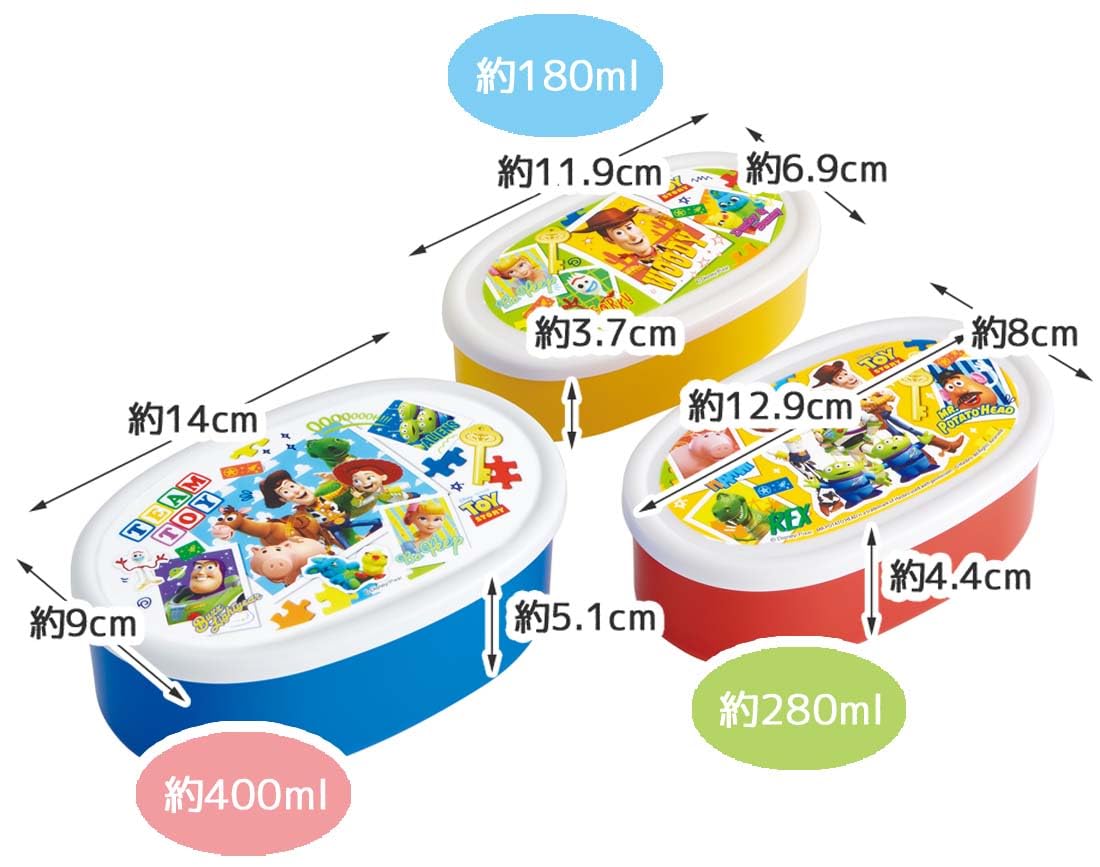 Skater Disney Toy Story 24 Sealable Lunch Box - Set of 3 Storage Containers Made in Japan- Japan Figure Store - #1 Bring To You The Best Japanese Goods