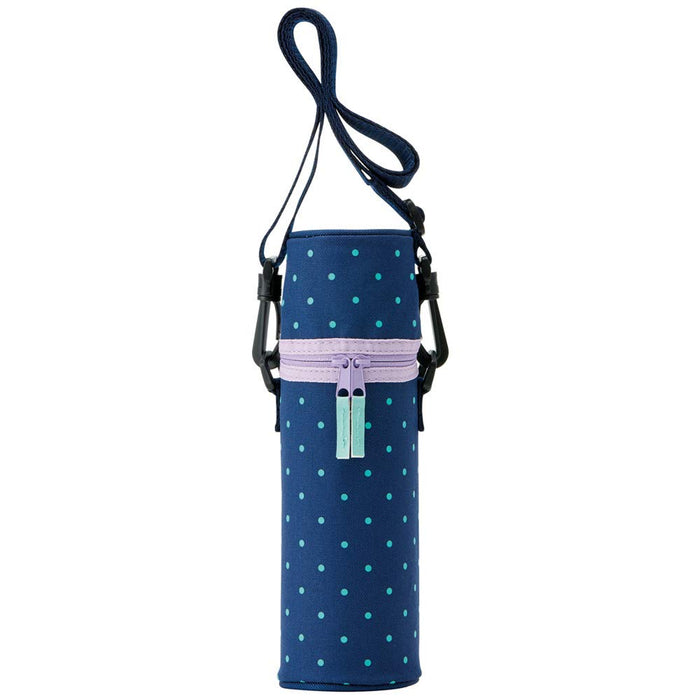 Skater 490ml Water Bottle Case with Shoulder Strap - Navy Mint Dot- Japan Figure Store - #1 Bring To You The Best Japanese Goods