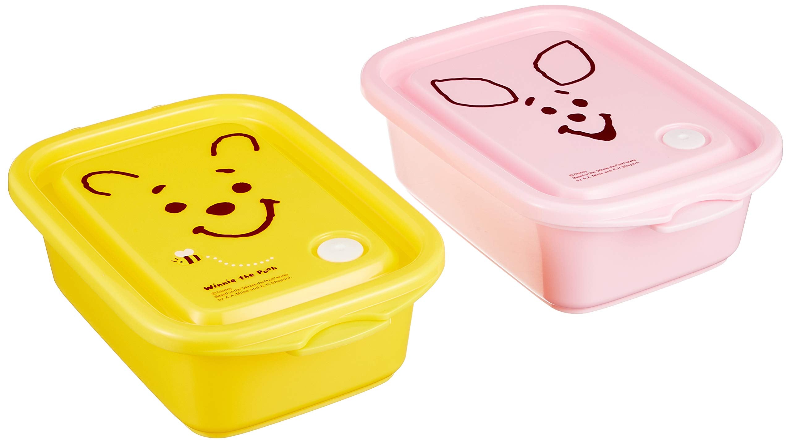 Skater 500Ml Sealable Container 2-Pack Winnie The Pooh Face Disney Japan- Japan Figure Store - #1 Bring To You The Best Japanese Goods