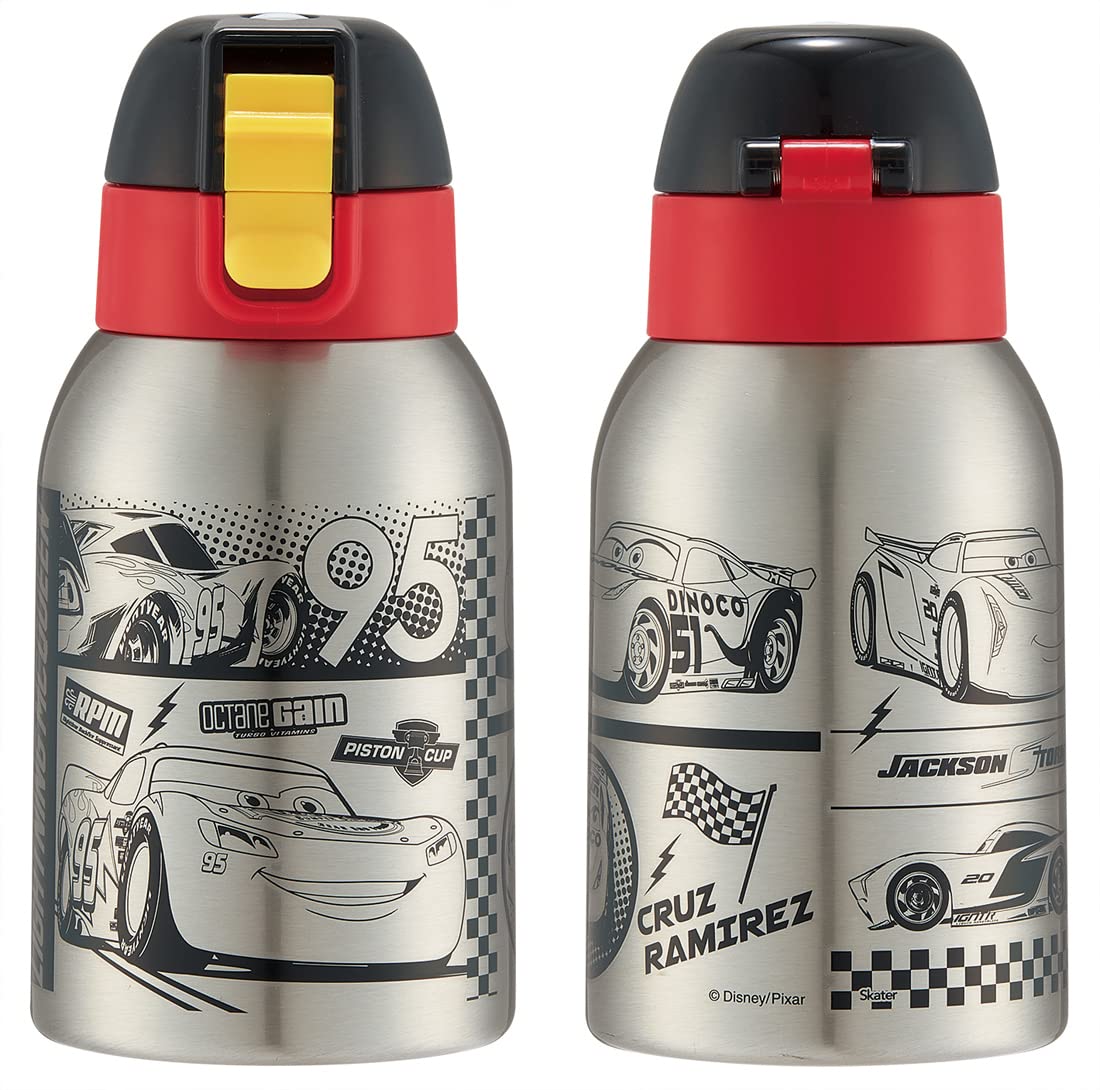 Skater Kids Stainless Steel Water Bottle 400ml Car Design Lightweight Wide Mouth Cold-Keeping Disney- Japan Figure Store - #1 Bring To You The Best Japanese Goods