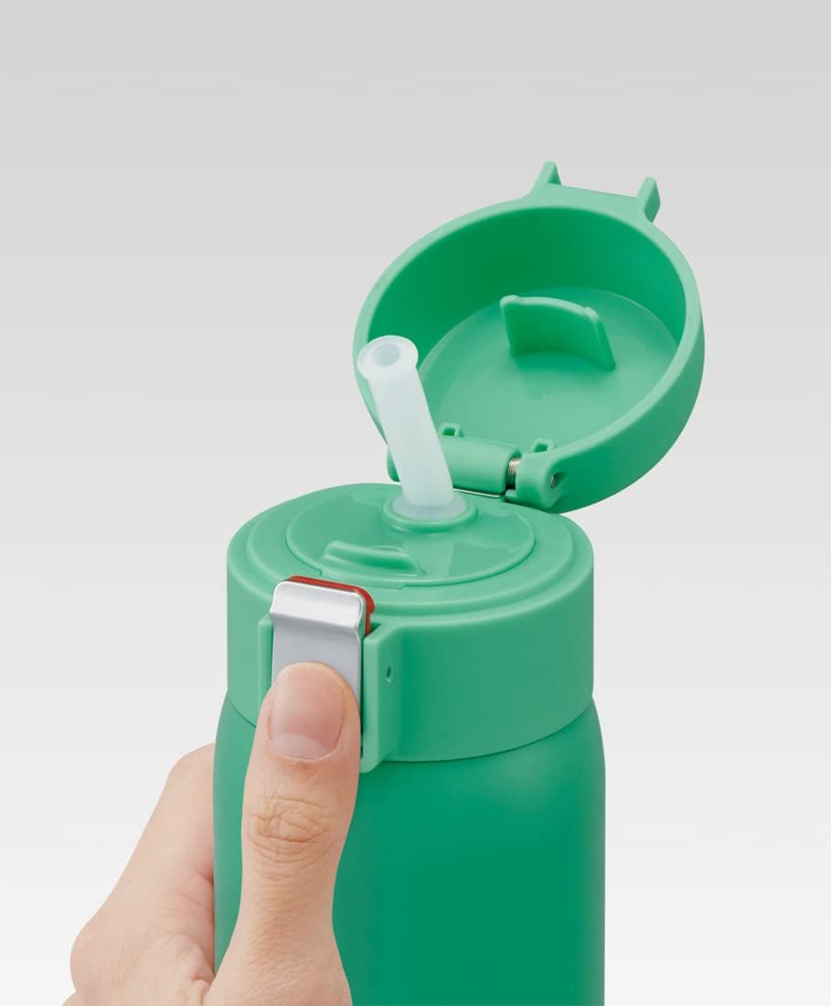 Skater Mickey Mouse 350Ml Stainless Steel Straw Mug Bottle Cold-Keeping Green