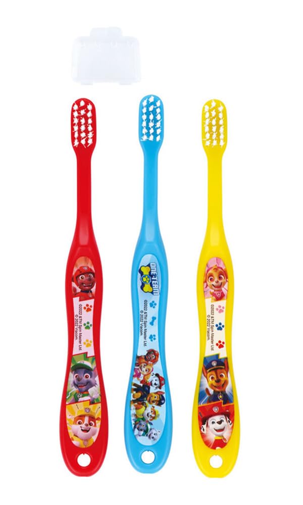 Skater Paw Patrol 14cm Soft Toothbrush Set for 3-5 Years Preschoolers 3-Piece- Japan Figure Store - #1 Bring To You The Best Japanese Goods
