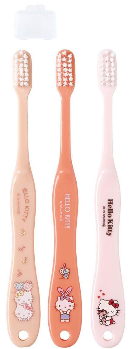 Skater Hello Kitty Soft Toothbrush Set 15.5cm Perfect for 6-12 Years Old 3 Pieces- Japan Figure Store - #1 Bring To You The Best Japanese Goods