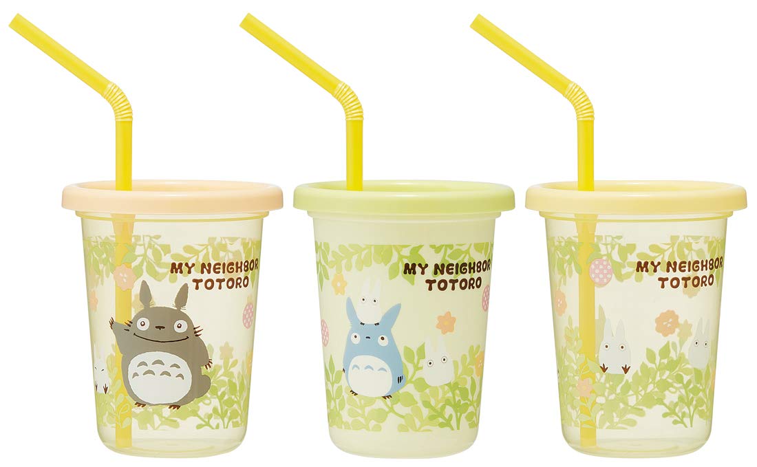 Skater Totoro Plants 230ml Tumbler with Straw 3-Piece Set Made in Japan- Japan Figure Store - #1 Bring To You The Best Japanese Goods