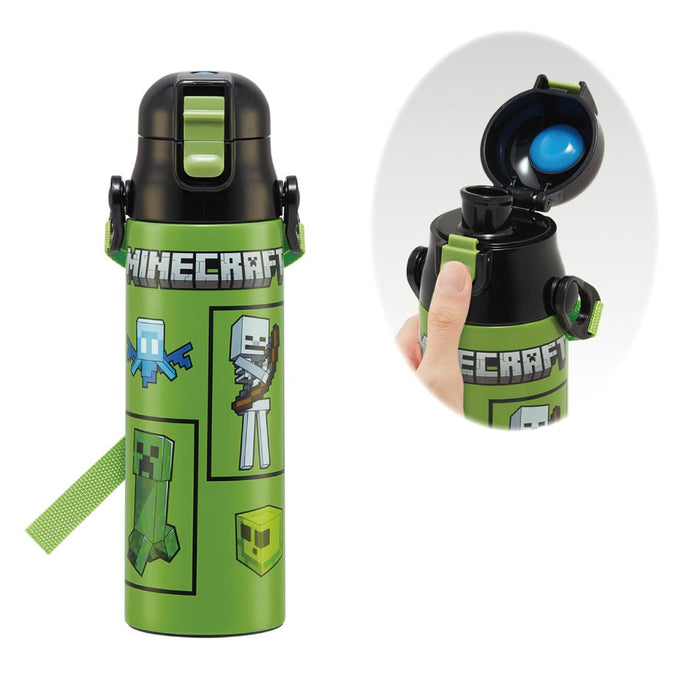 Skater Direct Drinking Stainless Steel Sports Water Bottle Minecraft 580ml- Japan Figure Store - #1 Bring To You The Best Japanese Goods