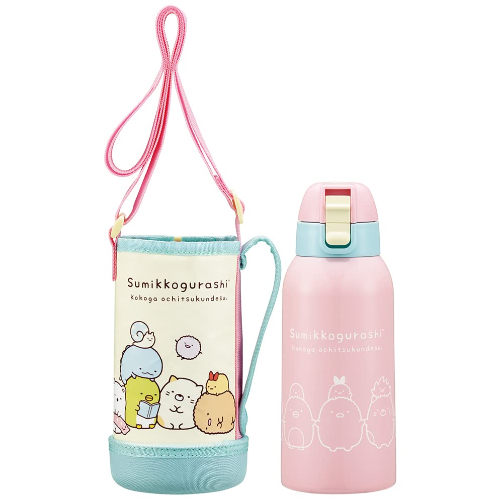 Skater Stainless Steel 600ml Kids Water Bottle Sumikko Gurashi Design with Cover- Japan Figure Store - #1 Bring To You The Best Japanese Goods