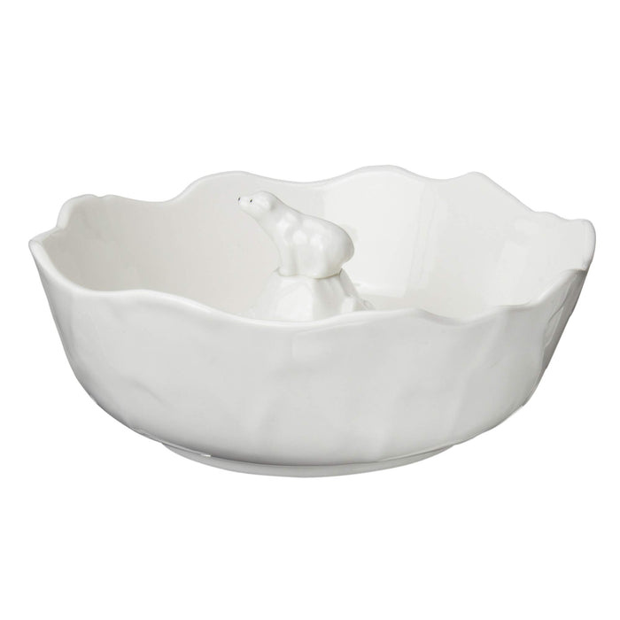 Sun Art Arctic Polar Bear Somen Bowl Medium 20Cm White Tableware
