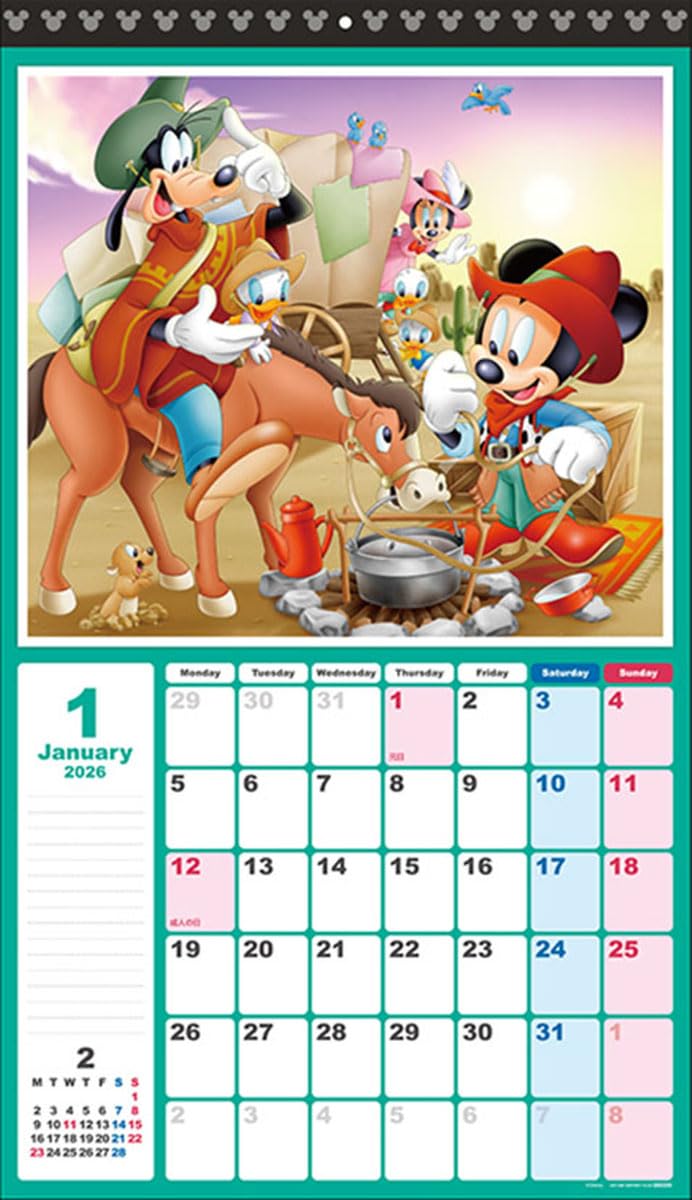 Sun-Star Schreibwaren 2026 Mickey & Friends Wandkalender Standardausführung zum Aufhängen