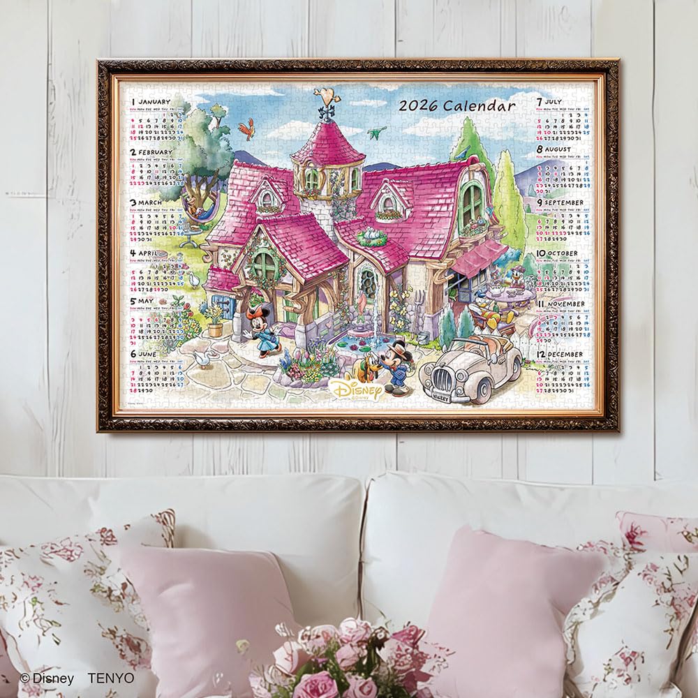 Tenyo Disney 2026 Calendar 1000-Piece Jigsaw Puzzle Includes Glue & Spatula