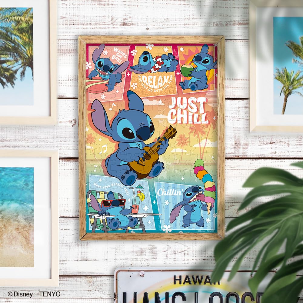 Tenyo 108-Piece Disney Stitch Jigsaw Puzzle 18.2x25.7cm with Glue & Tools