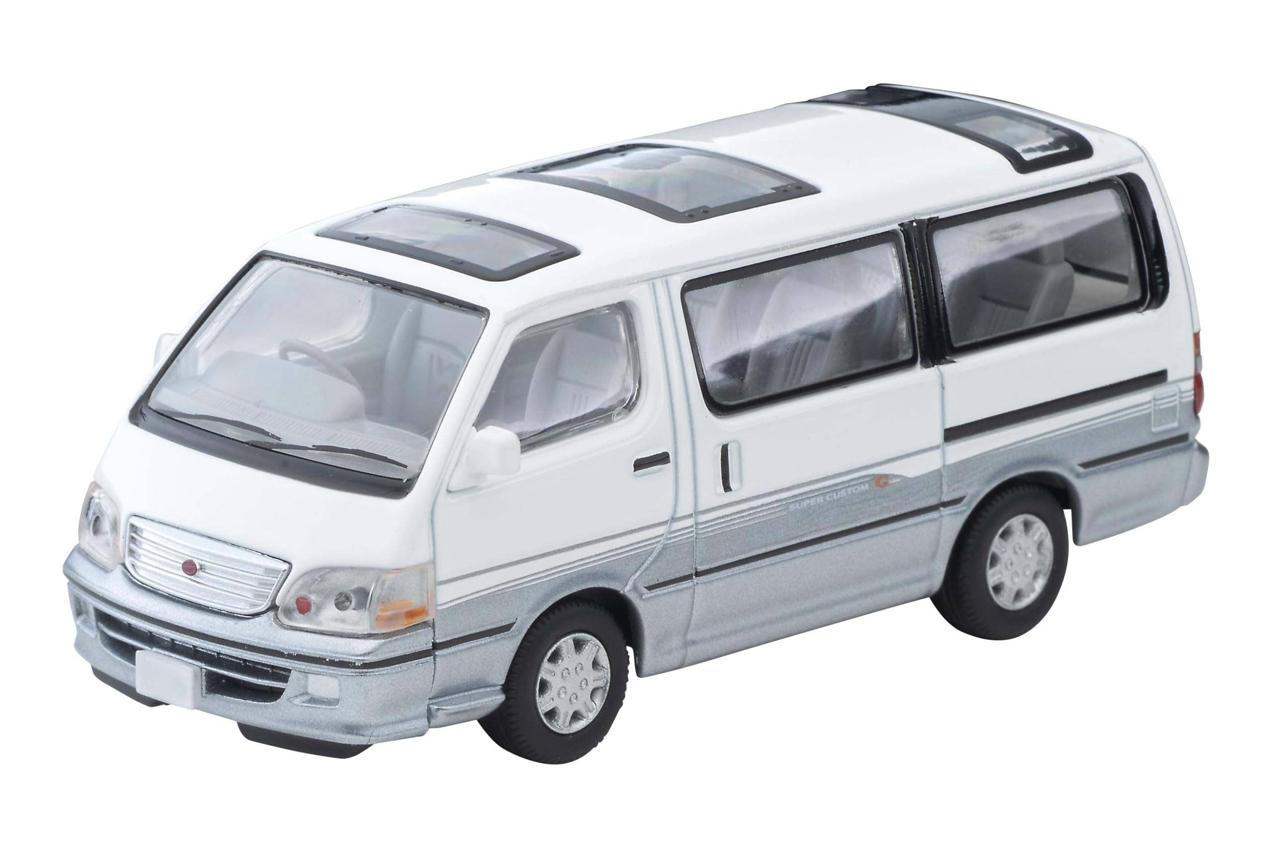 Tomytec Tomica 1/64 Lv-N216D Toyota Hiace Wagon Super Custom G White/Silver 2001- Japan Figure Store - #1 Bring To You The Best Japanese Goods