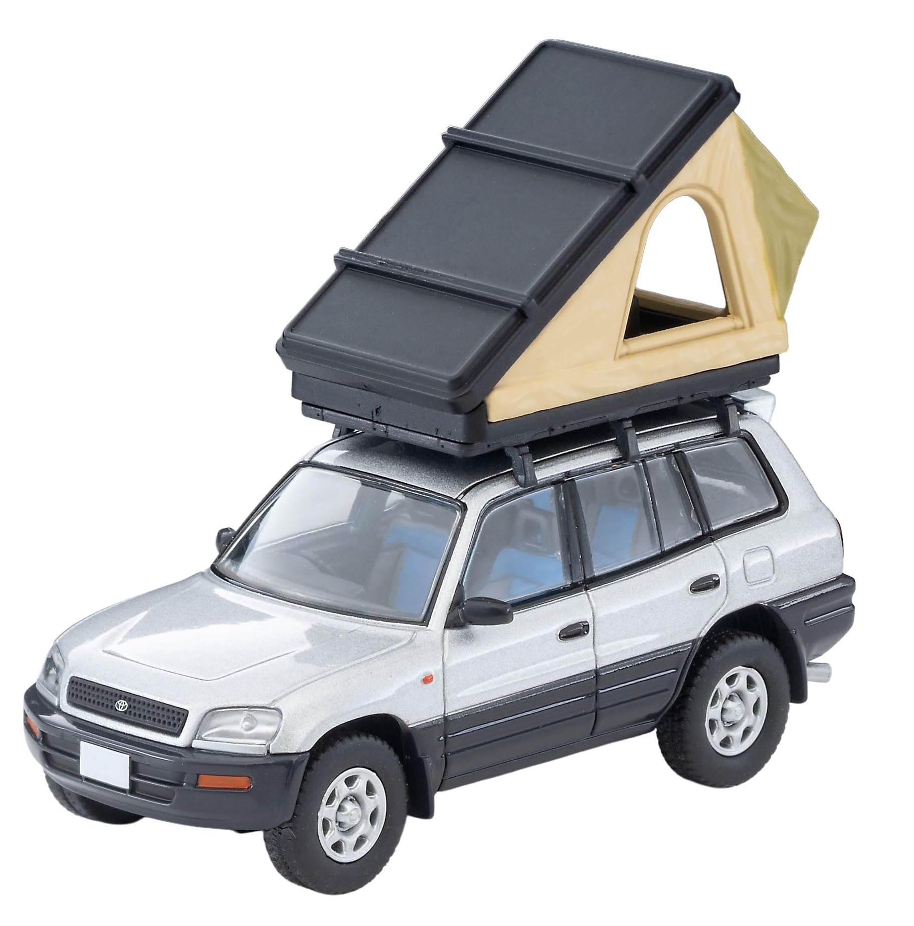 Tomytec 1/64 LV-N354C Toyota RAV4J Silver with Tent and Figure Model