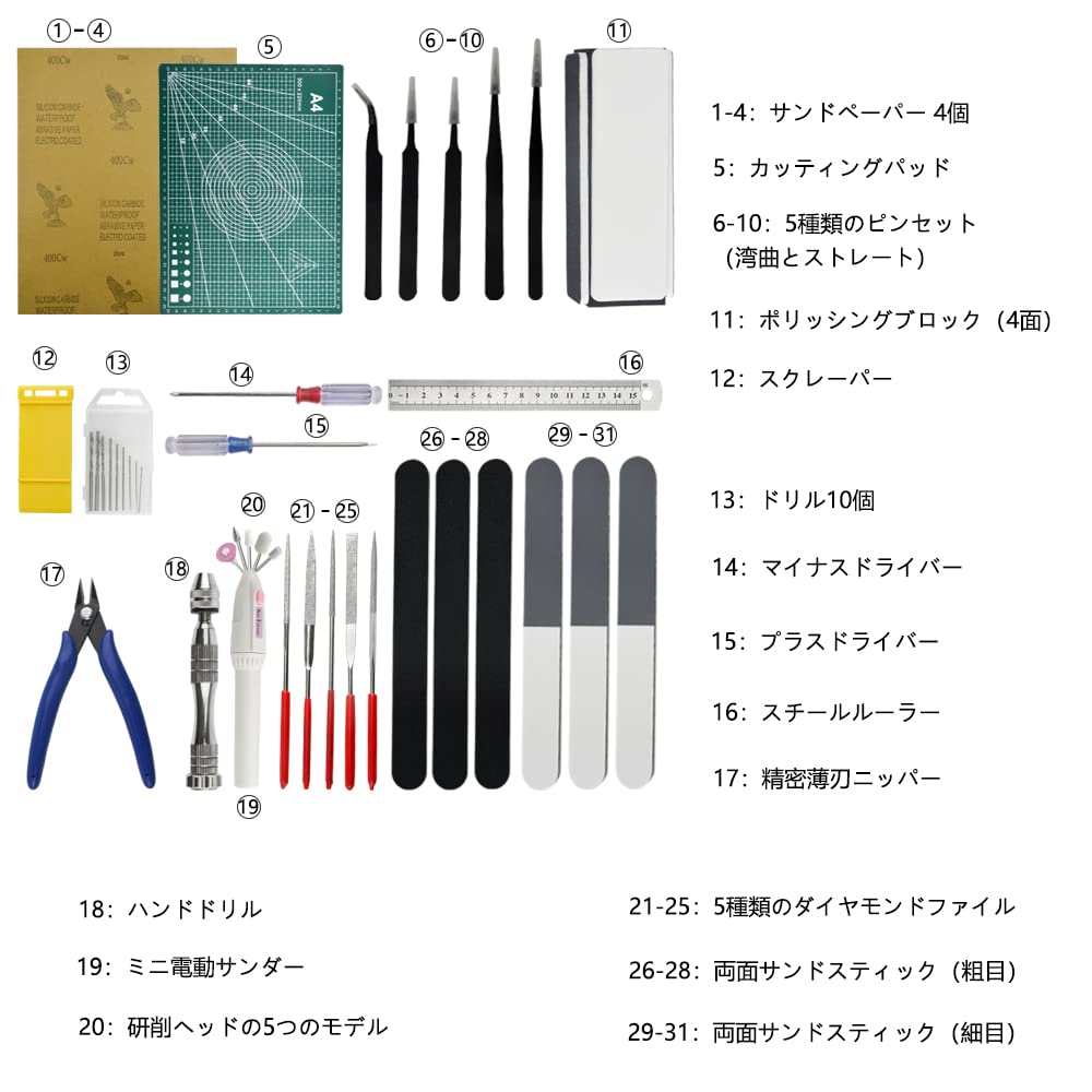 Wmycongcong 31-Piece Plastic Model Tools Set for Beginners and Hobbyists- Japan Figure Store - #1 Bring To You The Best Japanese Goods