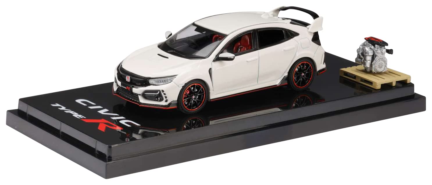 1/64 Honda Civic Type R FK8 2020 Hobby Japan White w/ Engine Display- Japan Figure Store - #1 Bring To You The Best Japanese Goods