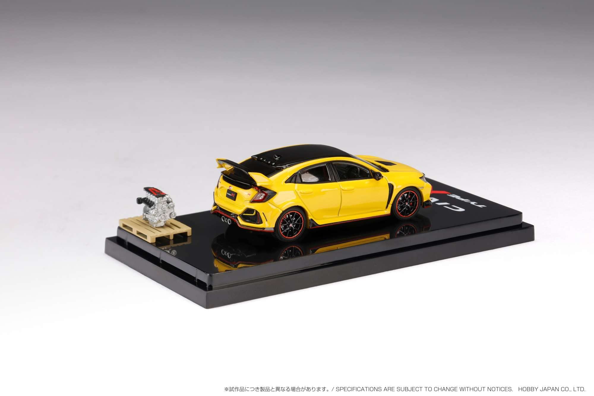 1/64 Honda Civic Type R FK8 2020 Ltd Ed Sunlight Yellow II w/Engine Hobby Japan- Japan Figure Store - #1 Bring To You The Best Japanese Goods