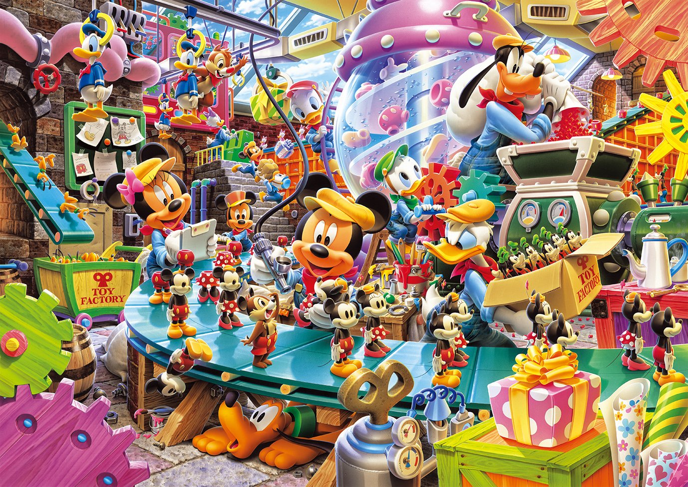 Tenyo 300pc Disney Mickey's Toy Factory Jigsaw Puzzle 30.5x43cm- Japan Figure Store - #1 Bring To You The Best Japanese Goods
