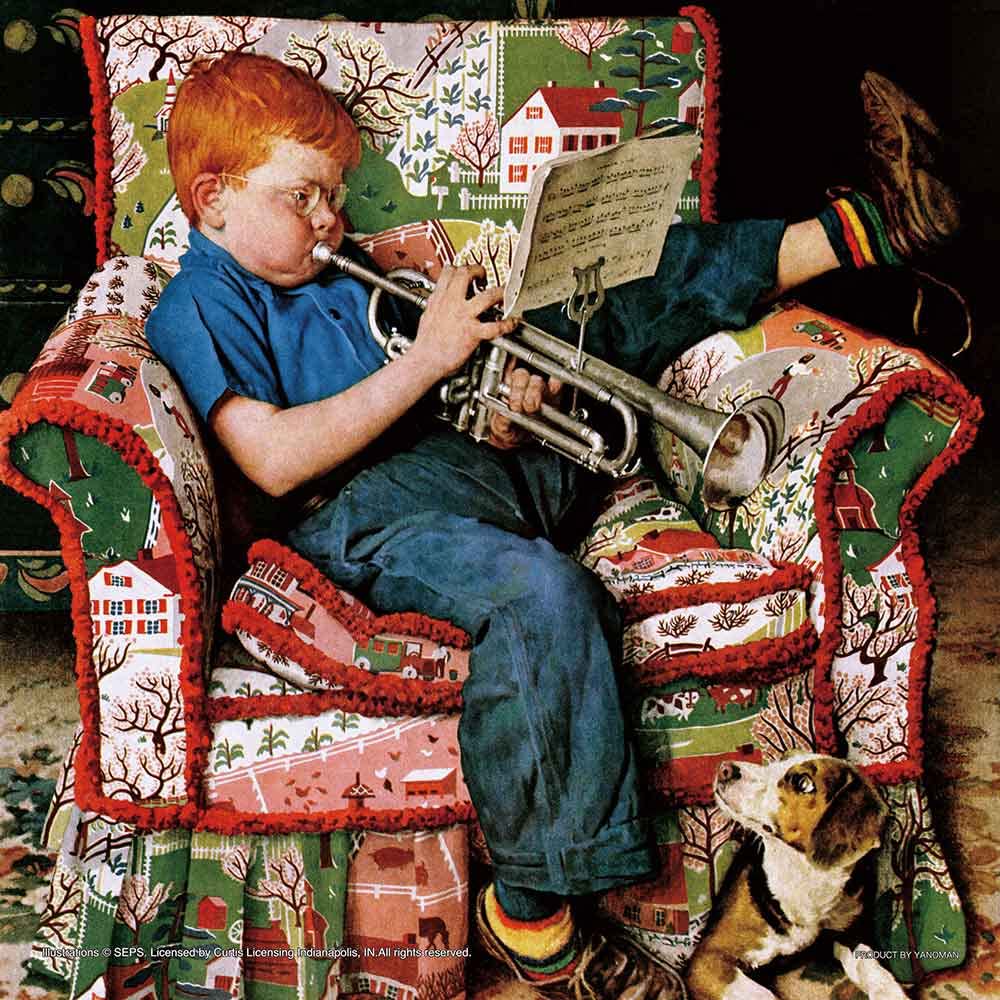 Yanoman 306Pc Jigsaw Puzzle Norman Rockwell Trumpet Practice Japan (25X25Cm)- Japan Figure Store - #1 Bring To You The Best Japanese Goods