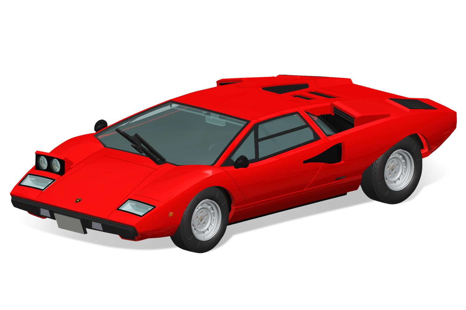 Aoshima 1/32 Lamborghini Countach Lp400 Red Snap Kit Plastic Model Japan- Japan Figure Store - #1 Bring To You The Best Japanese Goods
