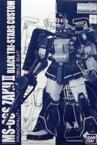 Bandai Mg 1/100 Ms-06s Zaku Ii Black Tri-stars Custom Ver 2.0 Plastic Model Kit - Japan Figure