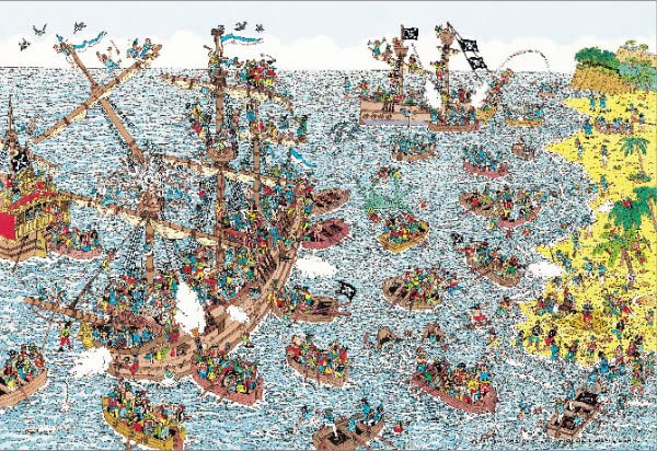 BEVERLY M81-735 Jigsaw Puzzle Where'S Wally Pirate Ships At Shore 1000 S-Pieces- Japan Figure Store - #1 Bring To You The Best Japanese Goods