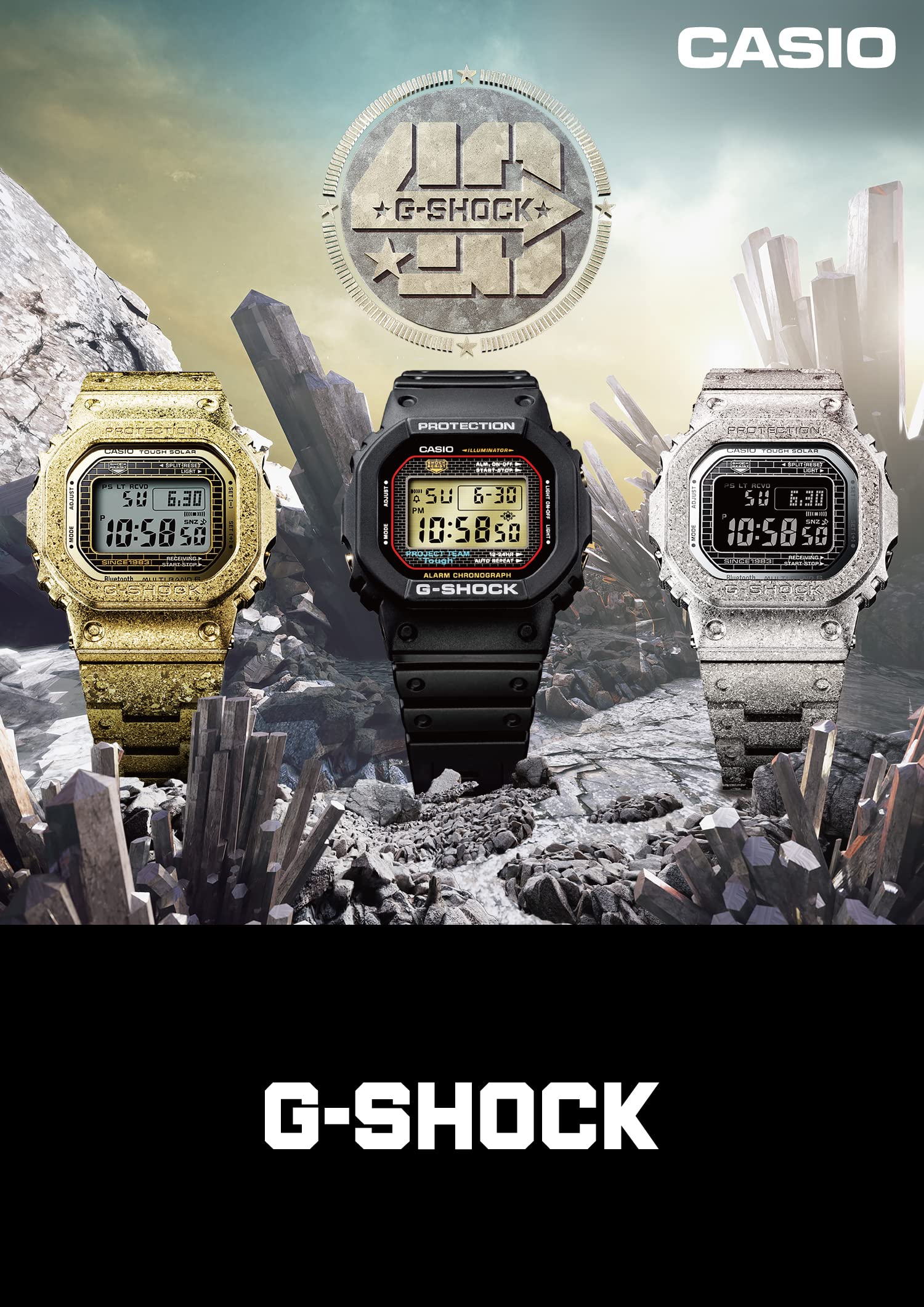 Casio G-Shock Gold Men's Watch 40th Anniversary Full Metal Bluetooth Solar GMW-B5000Pg-9Jr- Japan Figure Store - #1 Bring To You The Best Japanese Goods