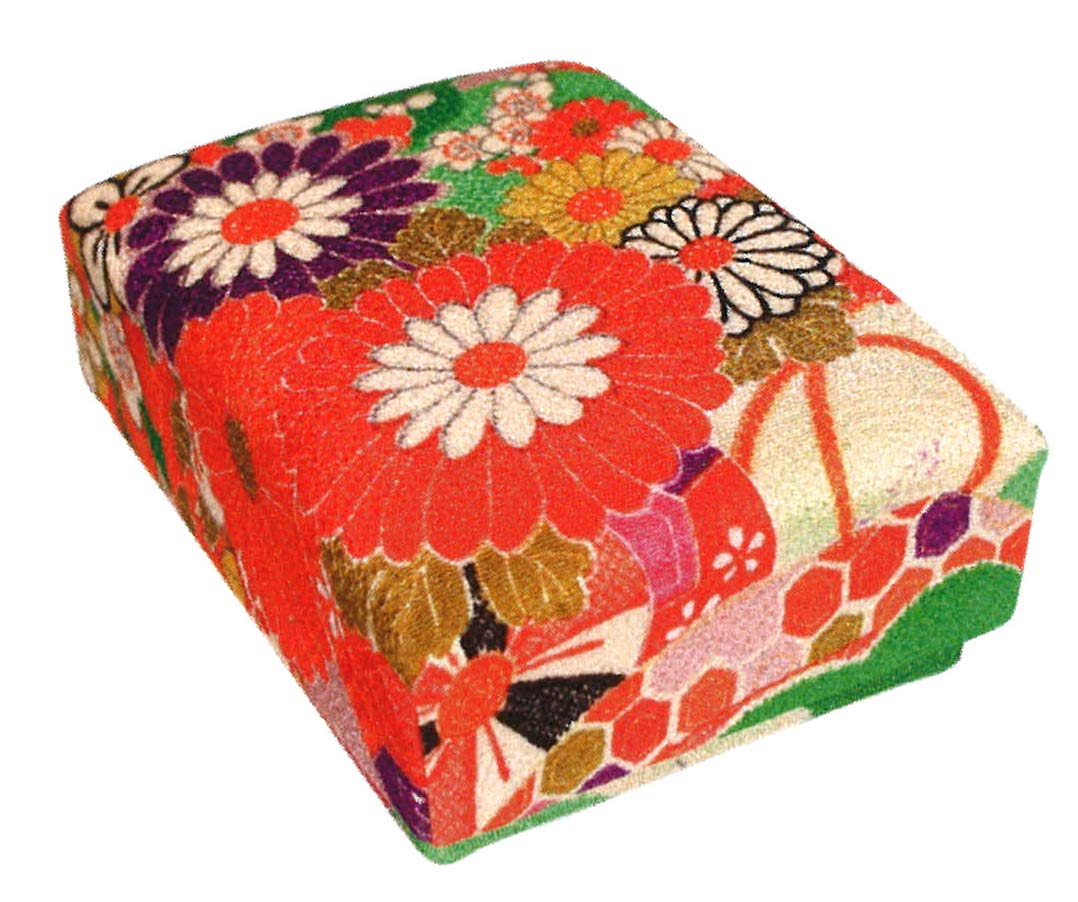 Jhands Chirimen Paperback Box Kimono Pattern Small Green - Japan- Japan Figure Store - #1 Bring To You The Best Japanese Goods