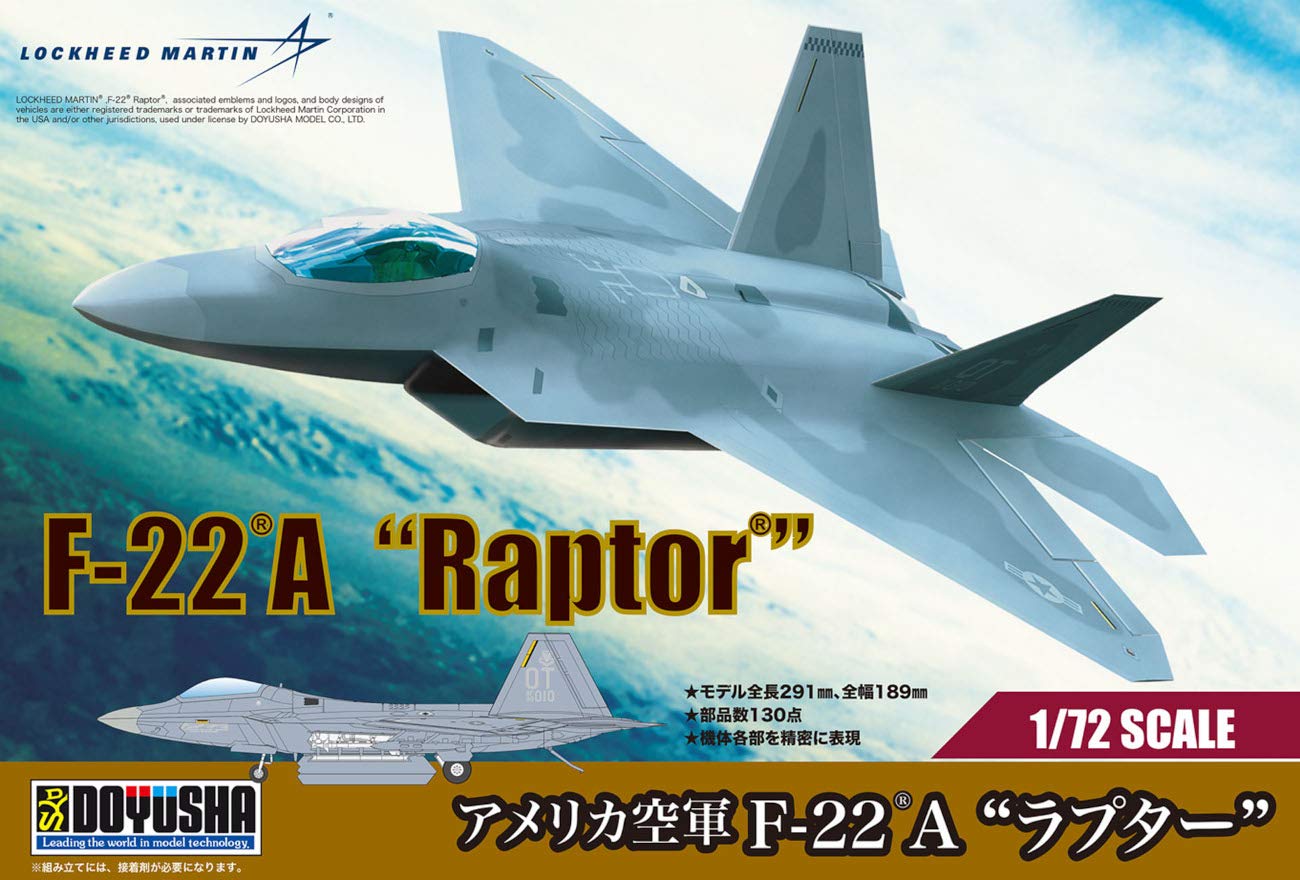 DOYUSHA 1/72 Us Air Force F-22A Raptor Plastic Model- Japan Figure Store - #1 Bring To You The Best Japanese Goods