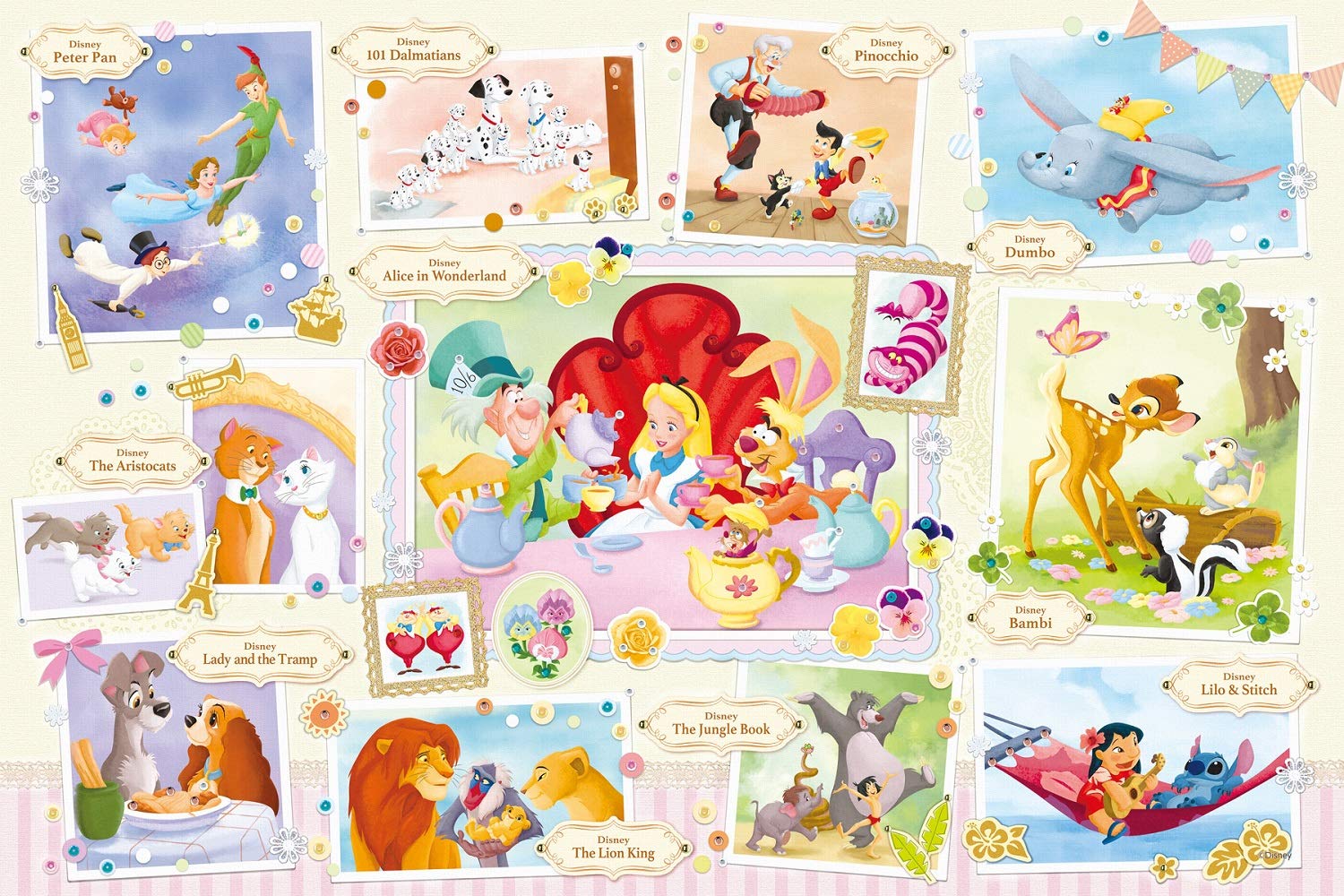 Epoch 1000pc Disney Treasured Moments Jigsaw Puzzle 50x75cm- Japan Figure Store - #1 Bring To You The Best Japanese Goods