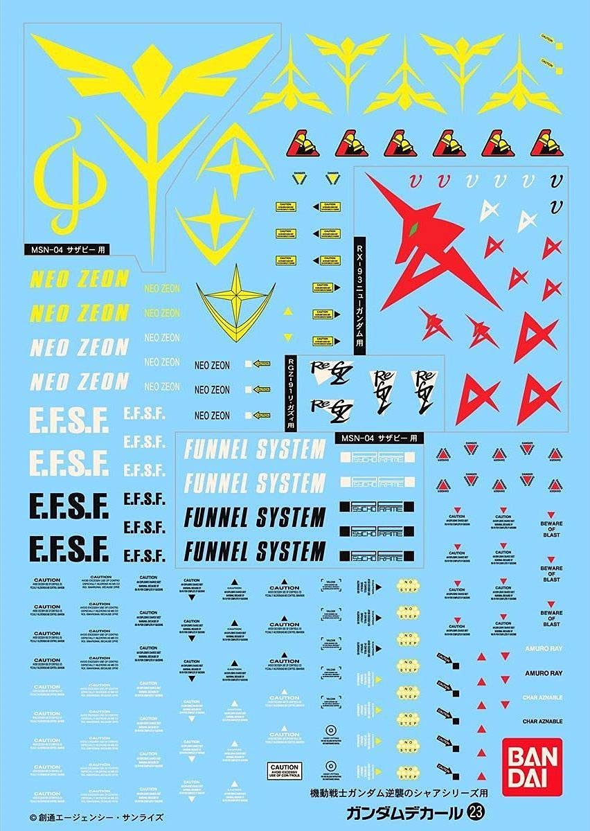 BANDAI Gundam Decal No.23 For Mg 1/100 Char'S Counterattack Multiuse- Japan Figure Store - #1 Bring To You The Best Japanese Goods