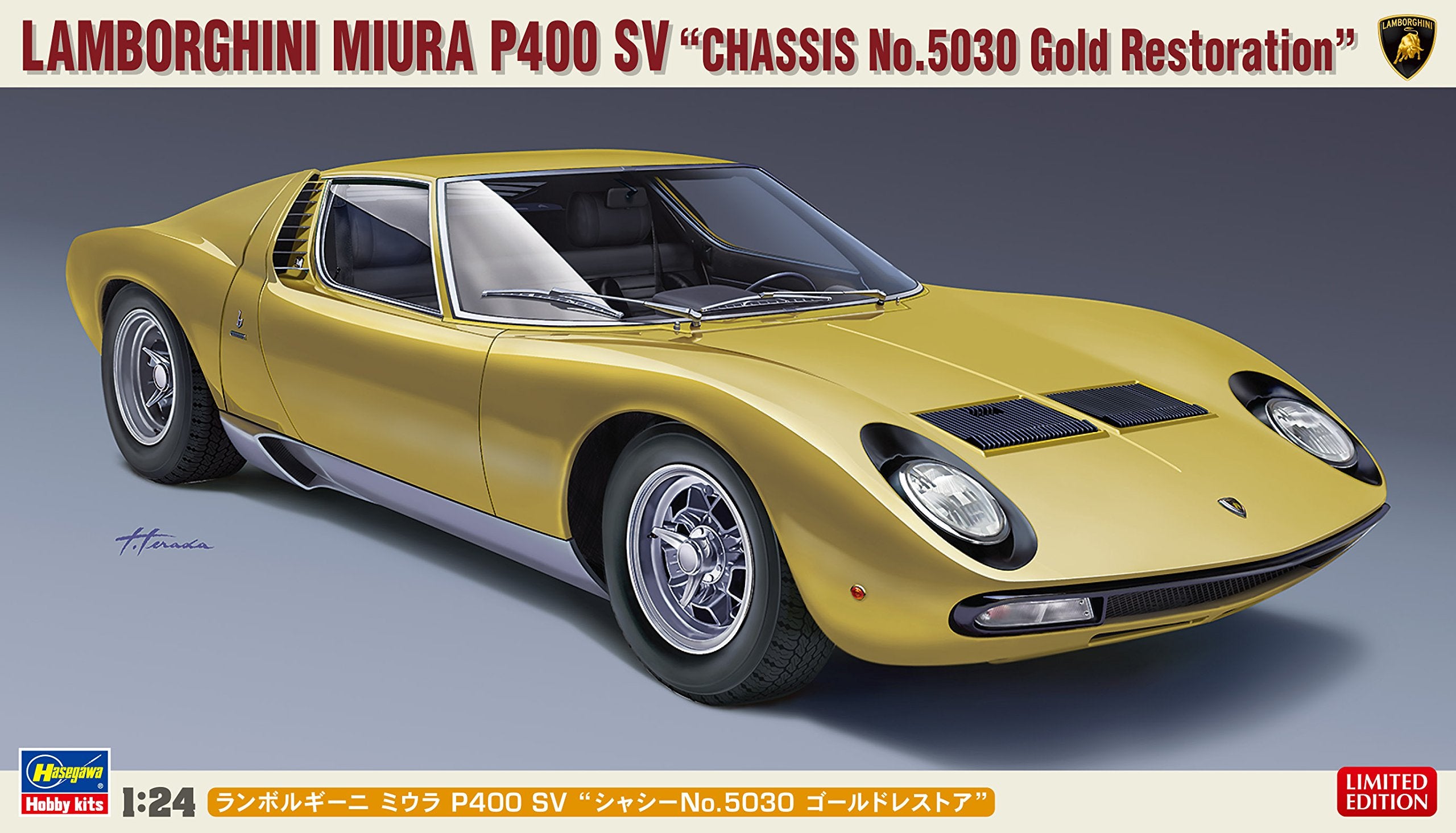HASEGAWA 20319 Lamborghini Miura P400 Sv 'Chassis No.5030' Gold Restore 1/24 Scale Kit- Japan Figure Store - #1 Bring To You The Best Japanese Goods