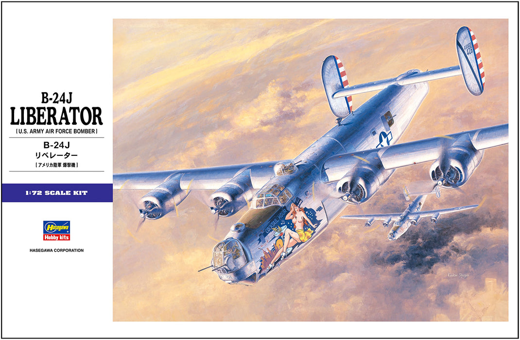 HASEGAWA 1/72 B-24J Liberartor U.S. Army Air Force Bomber Plastic Model- Japan Figure Store - #1 Bring To You The Best Japanese Goods