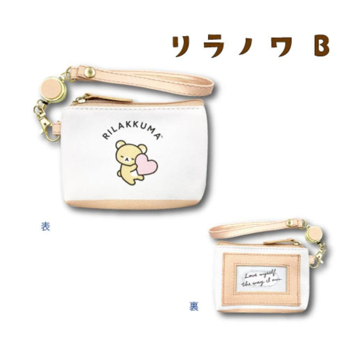 San-X Rilakkuma Heart Relanowa Reel Pass Pouch by Hatayama Shoji H8.5 x W13 x D2 cm- Japan Figure Store - #1 Bring To You The Best Japanese Goods