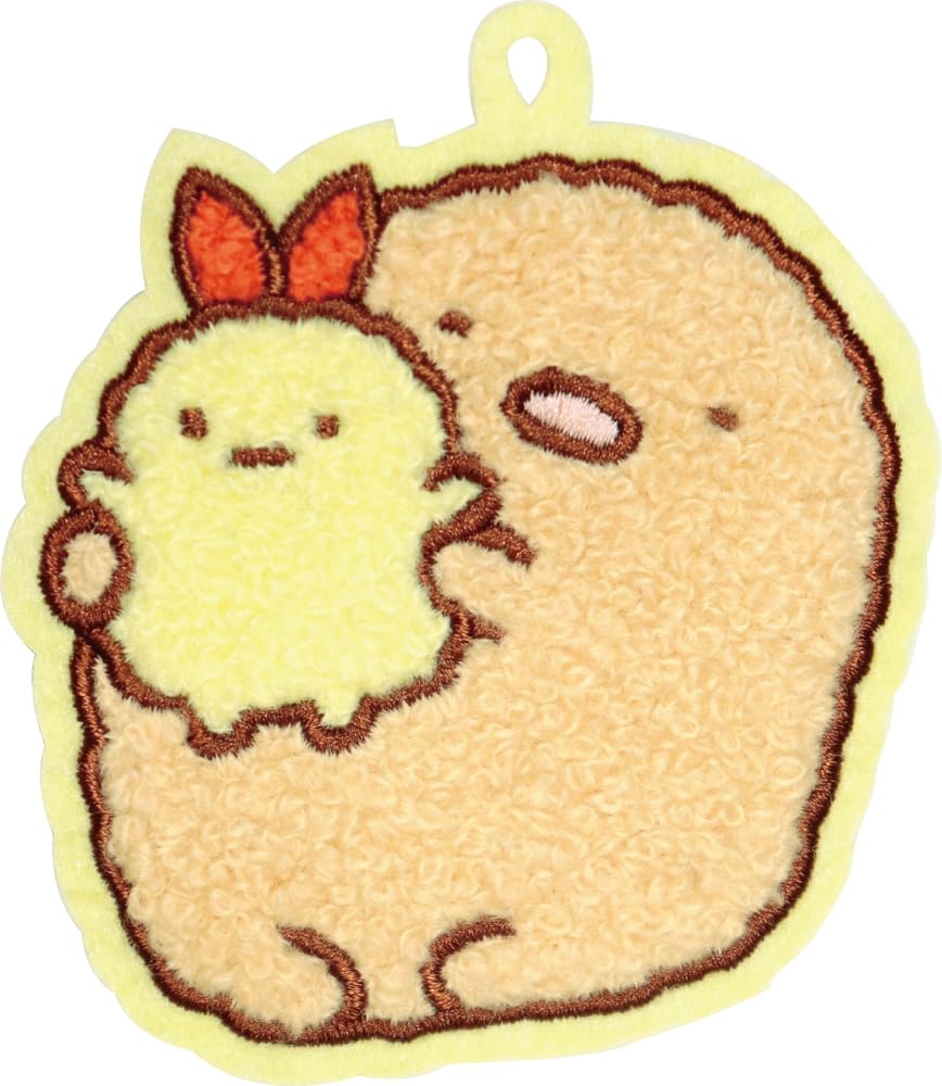 J'S Planning Charm San-X Fluffy Embroidered Patch Bag Charm Sumikko Gurashi Tonkatsu Yellow Japan 7X6.5X1Cm Wcm011- Japan Figure Store - #1 Bring To You The Best Japanese Goods