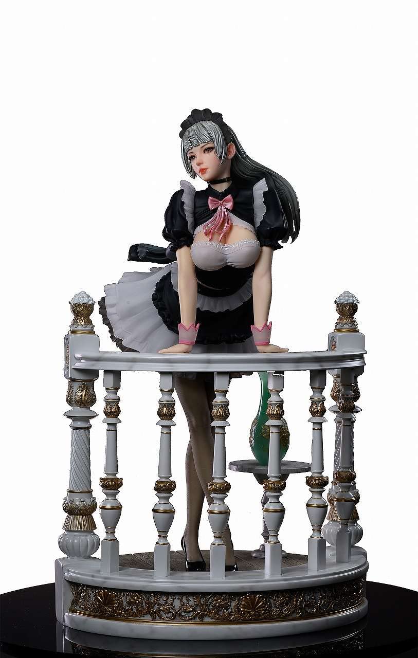 Kaitendo Holiday Maid Monica Tecia (Pedestal, Marble) 1/4 Scale Cold Cast Painted Complete Figure- Japan Figure Store - #1 Bring To You The Best Japanese Goods