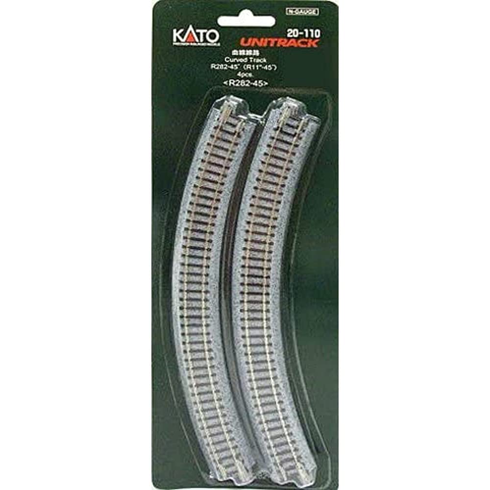 Kato N Gauge R282-45° Curved Track 4pcs 20-110- Japan Figure Store - #1 Bring To You The Best Japanese Goods