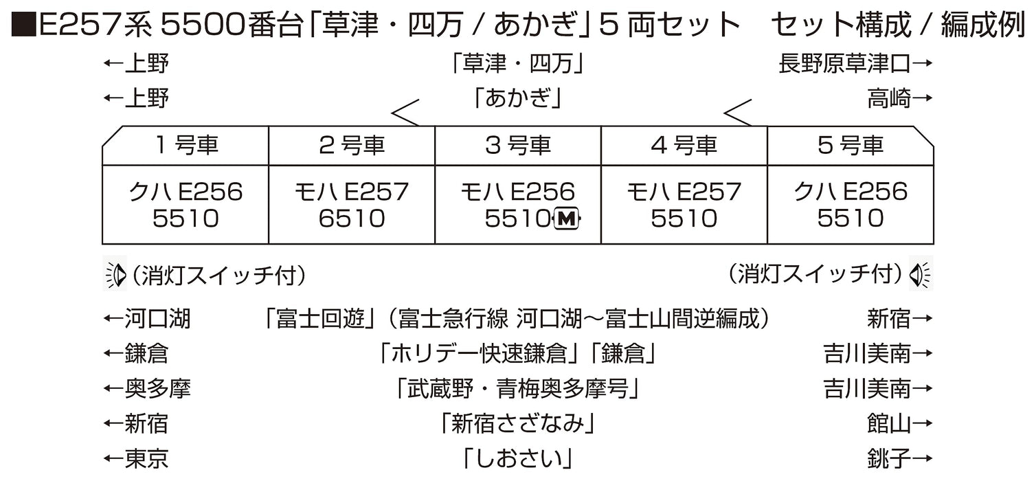 Kato N Gauge E257 5500 Series 5-Car Set 10-1884 Railway Model Train- Japan Figure Store - #1 Bring To You The Best Japanese Goods