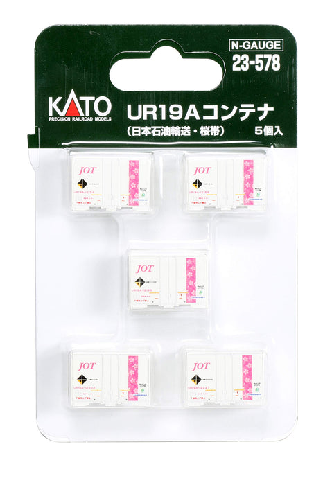 Kato N Gauge 5-Piece Ur19A Container Railway Model Nippon Oil & Sakura Obi- Japan Figure Store - #1 Bring To You The Best Japanese Goods