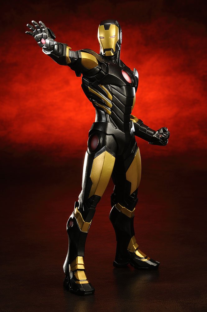 KOTOBUKIYA Mk158 Artfx Iron Man Black X Gold Pvc Figure 1/10 Scale- Japan Figure Store - #1 Bring To You The Best Japanese Goods