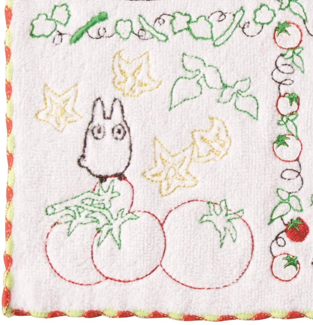 Marushin Hand Towel Ghibli Totoro 25X25Cm Vegetables Embroidery Japan- Japan Figure Store - #1 Bring To You The Best Japanese Goods