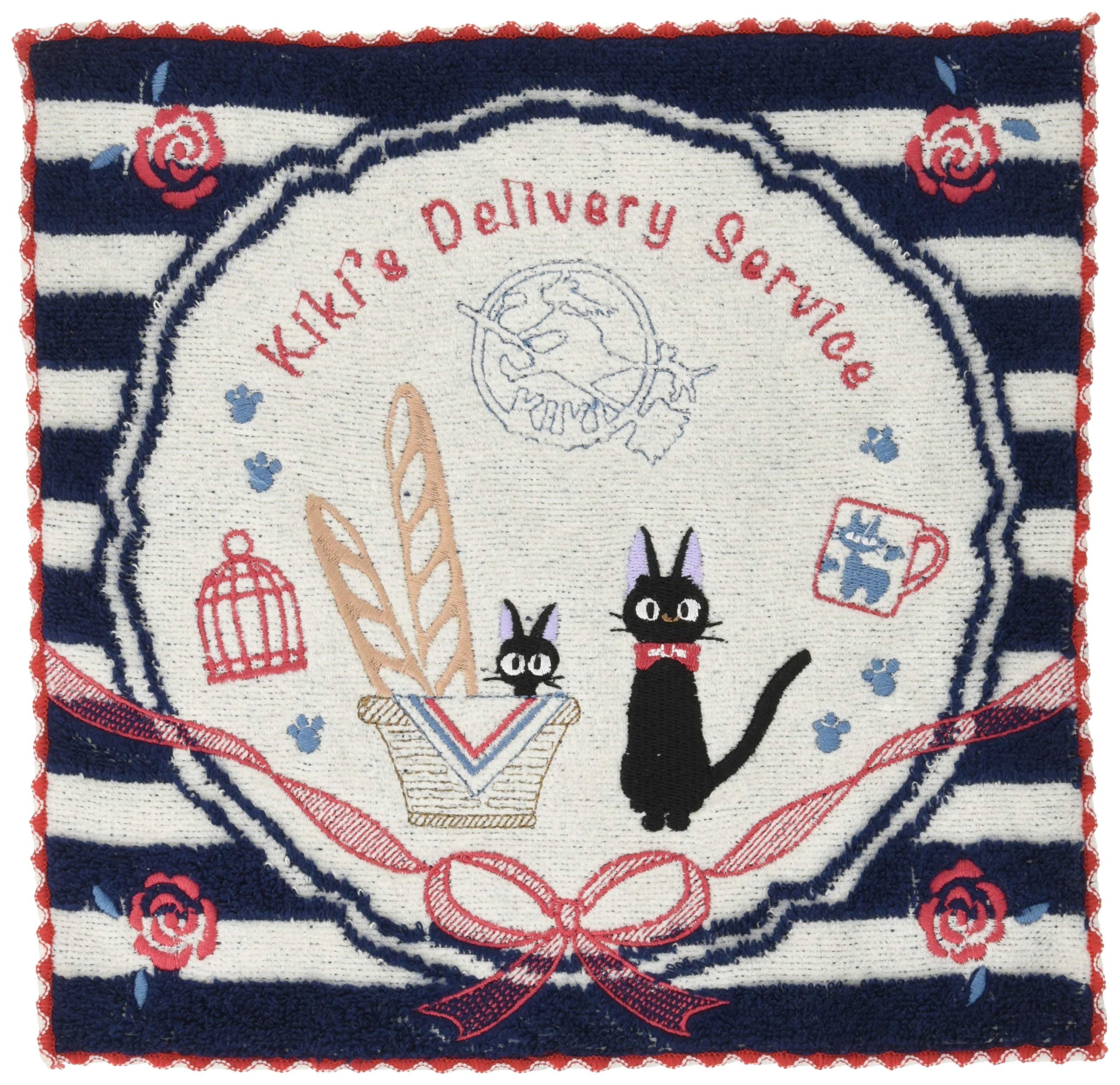 MARUSHIN Studio Ghibli Kiki'S Delivery Service 'Marine Blue Border' Mini Towel- Japan Figure Store - #1 Bring To You The Best Japanese Goods