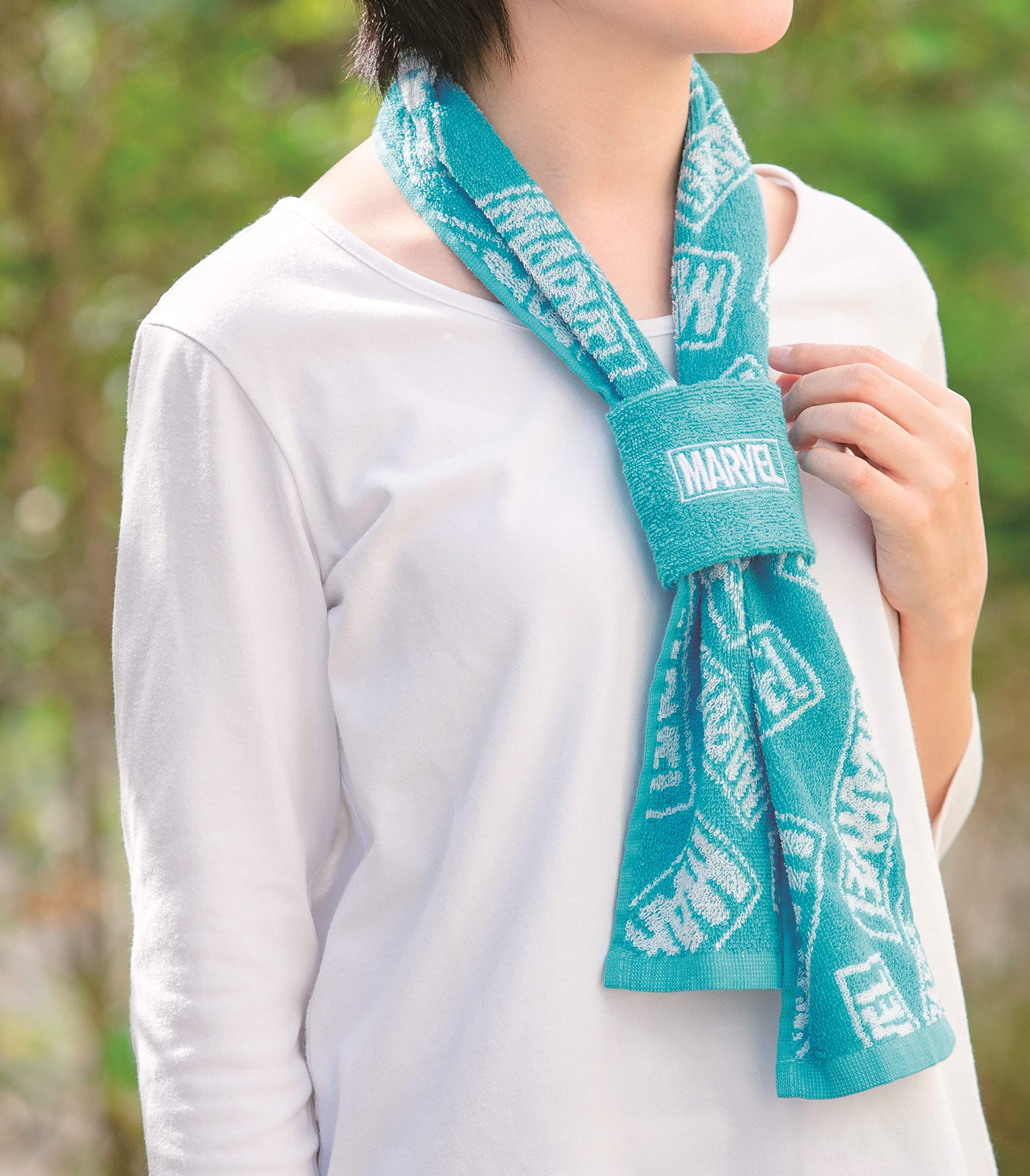 MARUSHIN Marvel Scarf Towel With Wristband Black- Japan Figure Store - #1 Bring To You The Best Japanese Goods