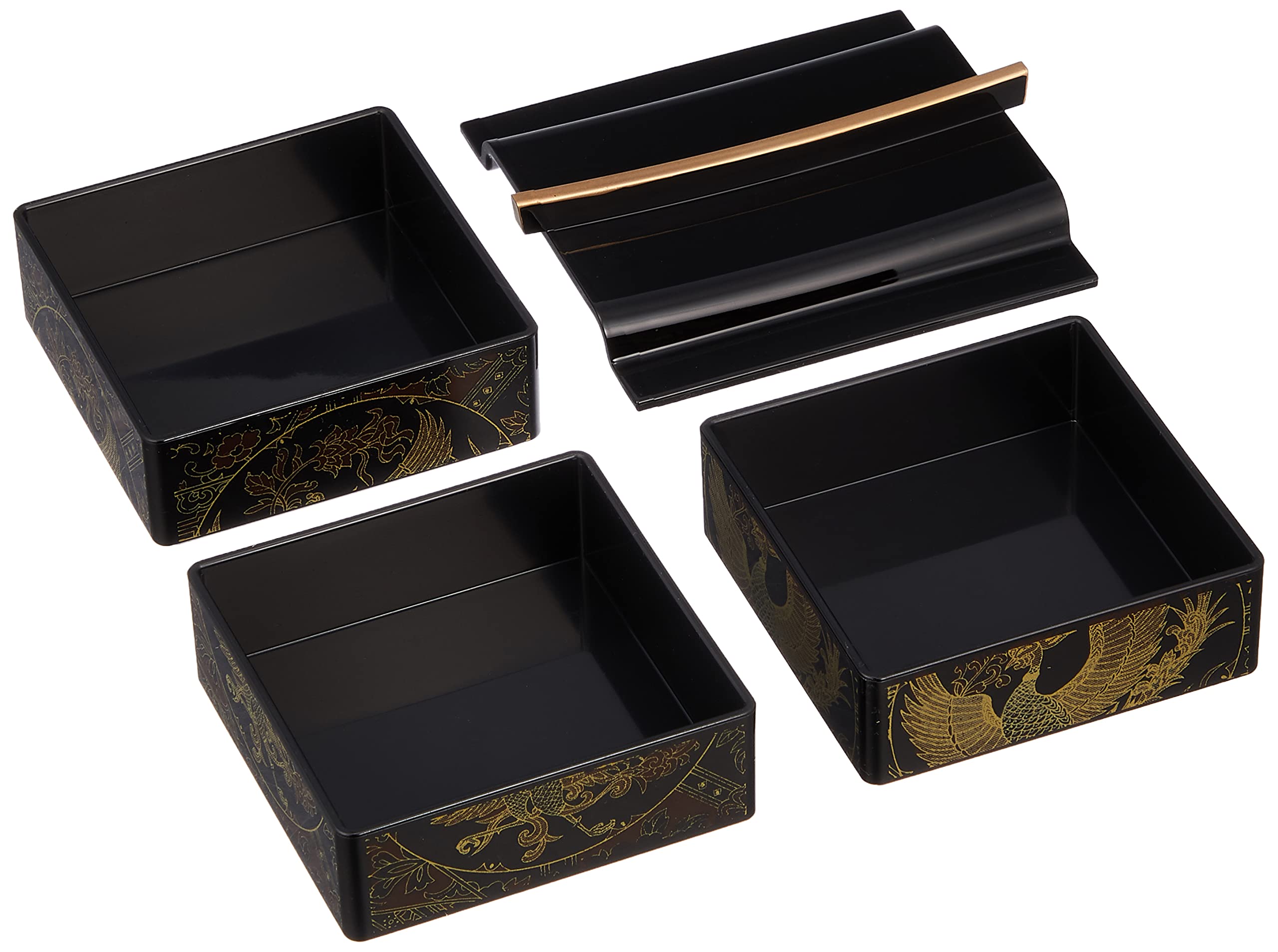 Nakatani Brothers Firm Yamanaka Japanese Lacquerware Goshoguruma Accessory Case Black Phoenix 33-3210- Japan Figure Store - #1 Bring To You The Best Japanese Goods