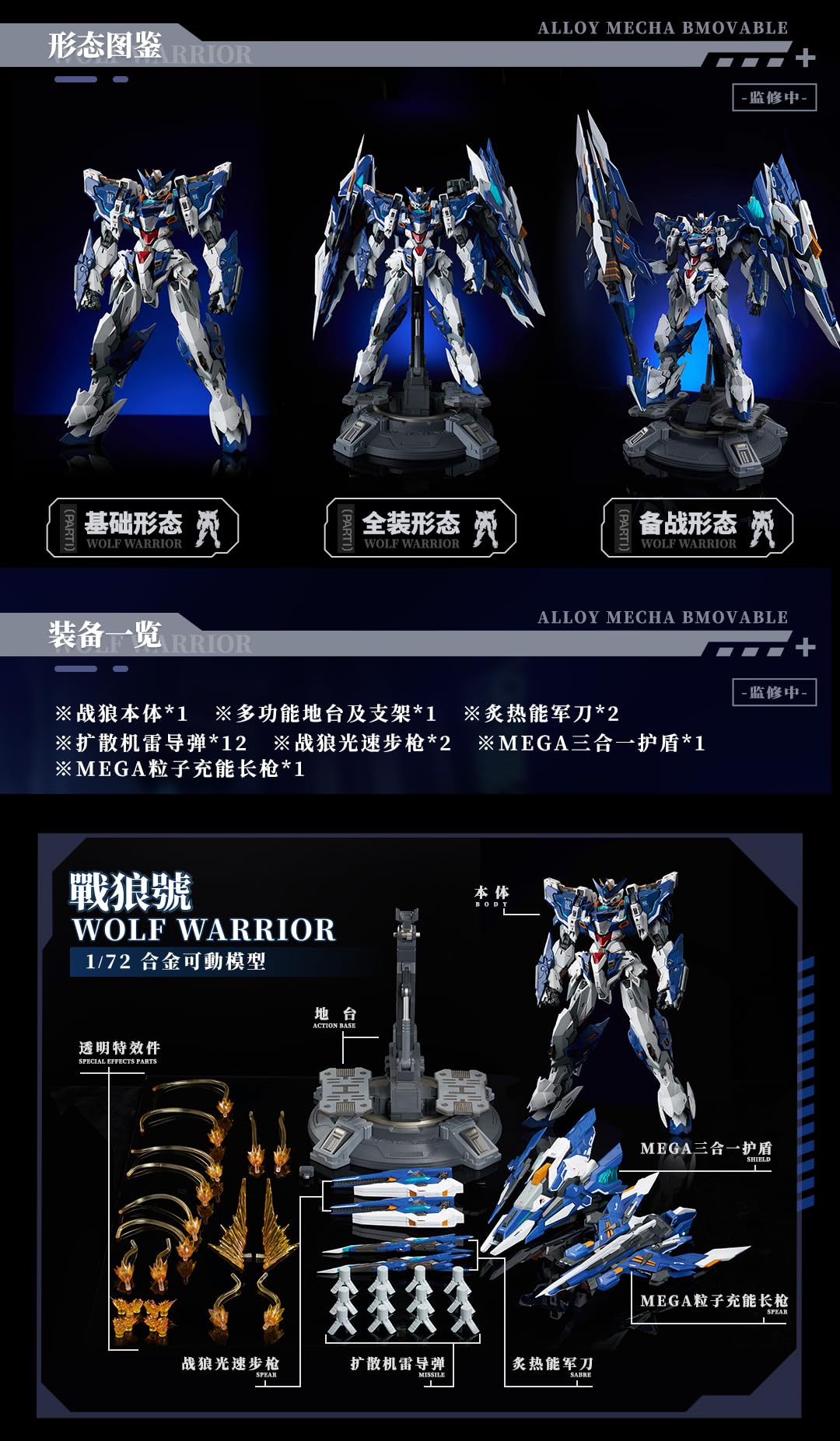Crystal Envoy Wolf Warrior: Mega Mode 1/72 Scale Action Figure- Japan Figure Store - #1 Bring To You The Best Japanese Goods