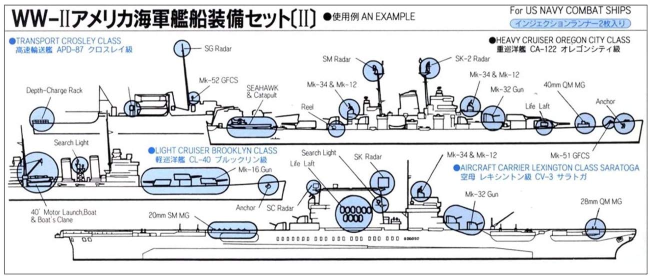 Pit Road Skywave E-09 Equipment Parts For U.s. Wwii Ships Set 2 1/700 Plastic Model Kit- Japan Figure Store - #1 Bring To You The Best Japanese Goods
