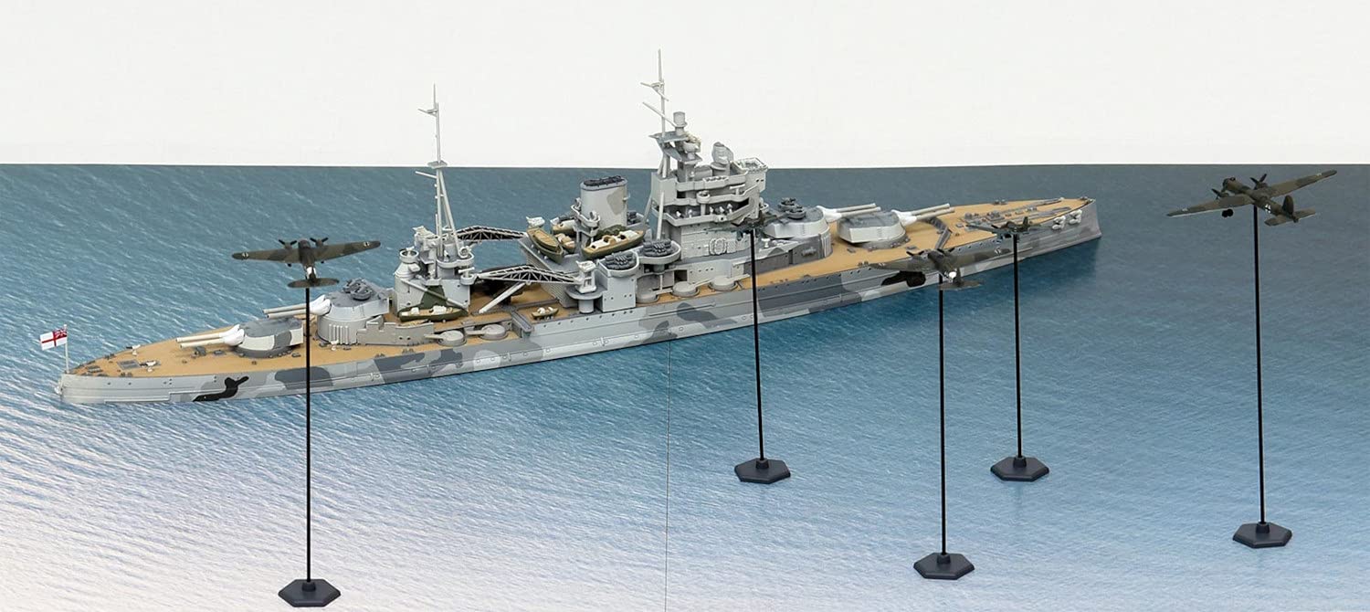 PIT-ROAD 1/700 Royal Navy Battleship Queen Elizabeth Vs German Air Force Plastic Model- Japan Figure Store - #1 Bring To You The Best Japanese Goods