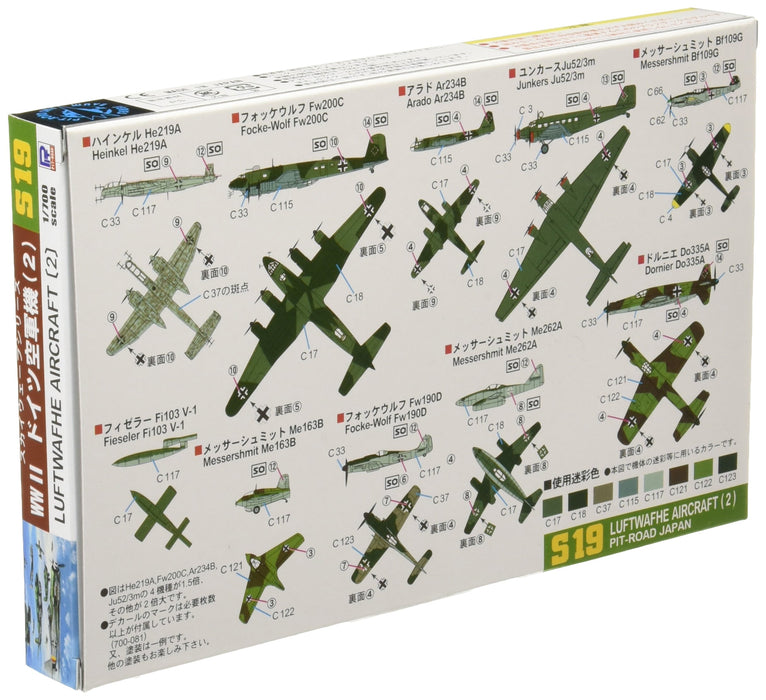 PIT-ROAD Skywave S-19 German Luftwaffe Aircraft 2 1/700 Scale Kit- Japan Figure Store - #1 Bring To You The Best Japanese Goods
