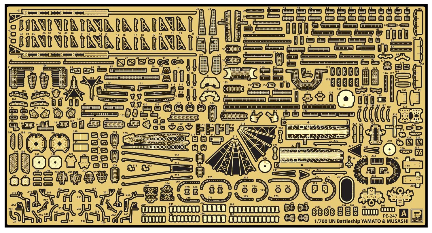 Pit-Road 1/700 Gb Series Japanese Navy Battleship Musashi Leyte Gulf Battle Genuine Upgrade Parts Set Plastic Model Parts Gb7016- Japan Figure Store - #1 Bring To You The Best Japanese Goods
