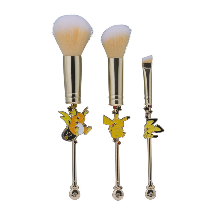 Pokemon Center Original Makeup Brush Set With Pouch Pikachu Raichu Pichu- Japan Figure Store - #1 Bring To You The Best Japanese Goods